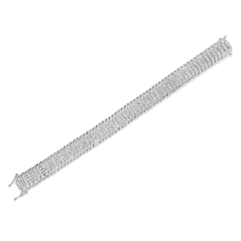 14K White Gold 5.0ctw Round Brilliant Cut Diamond 7" S Wave
Serpentine Tennis Bracelet