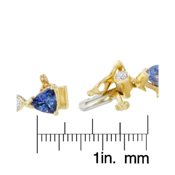 14K Yellow Gold 8.30ctw Round-Cut Diamond and Tanzanite Bracelet