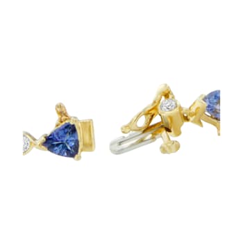 14K Yellow Gold 8.30ctw Round-Cut Diamond and Tanzanite Bracelet