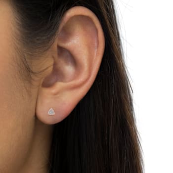14K Rose Gold Over Sterling Silver Diamond-Accented Trillion 4-Stone
Halo-Style Stud Earrings