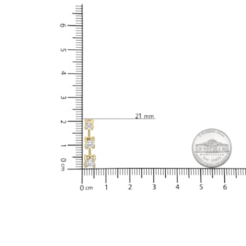 14K Yellow Gold 1/2ctw Round Diamond 3 Stone Graduated Drop Past,
Present and Future Stud Earrings