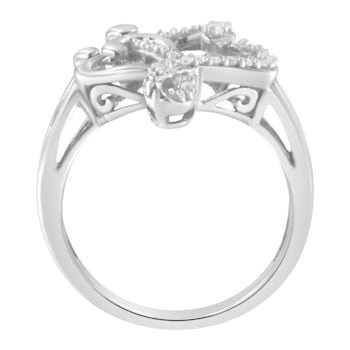 Sterling Silver Diamond Heart and Music Note Ring (1/10 Cttw, H-I Color,
I3 Clarity)