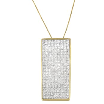 14K Yellow Gold Princess Cut Diamond Block Pendant w\chain (2 5/8ctw,
H-I Color, SI2-I1 Clarity)
