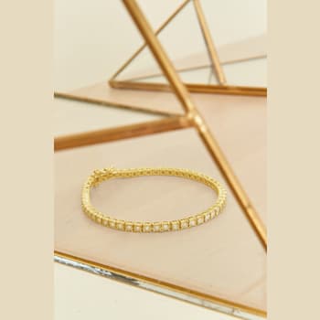 10K Yellow Gold Over Sterling Silver 1.0ctw Miracle-Set Diamond Bezel
Tennis Bracelet