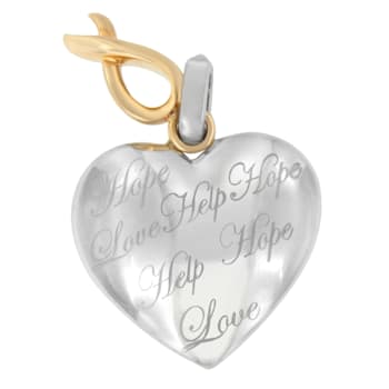 10K Yellow Gold Over Silver Heart Pendant With Chain