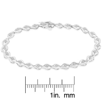 Sterling Silver 1/2ct TDW Rose-cut Diamond Link Bracelet (I-J, I3-Promo)
- 7"