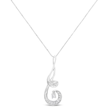 10K White Gold Espira 1/5ctw Brilliant Diamond Spiral 18" Pendant
w\chain(J-K color, I2-I3 Clarity)