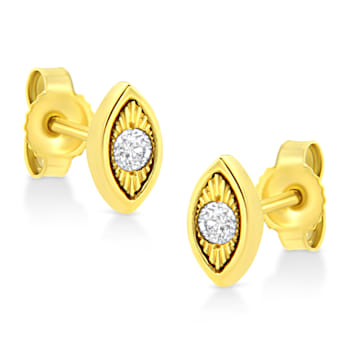 10K Yellow Gold Over Sterling Silver 1/10ctw Miracle-Set Diamond
Marquise Shape Stud Earrings
