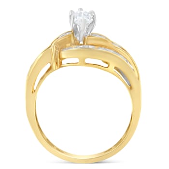 14K Yellow Gold Mixed Shapes Diamond Bypass Ring (1 cttw, H-I Color,
SI1-SI2 Clarity)
