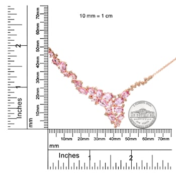 18K Rose Gold Multi-Size Oval Pink Sapphire and Brown Diamond Statement Necklace