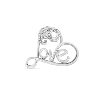 Sterling Silver 1/10ctw Round Diamond Accent Open Heart with Love
18" Pendant w\chain