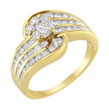 14K Yellow Gold Diamond Cocktail Bypass Ring (1 1/2ctw, H-I Color,
SI2-I1 Clarity)