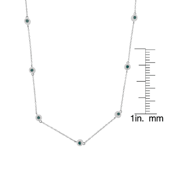 Sterling Silver Treated Diamond By Yard Necklace (3/4 cttw, Blue Color,
I2-I3 Clarity)