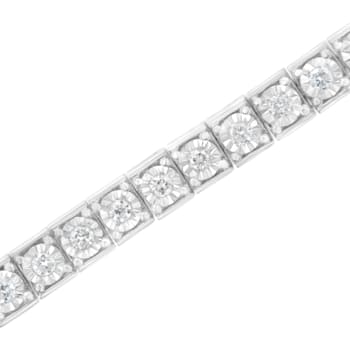 Sterling Silver 2.0ctw Brilliant-Cut Round Diamond Square Frame
Miracle-Set Tennis Bracelet