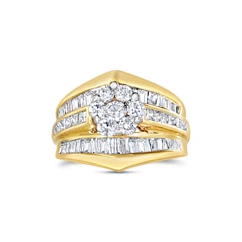 14K Yellow Gold 2-1/3ctw Diamond Chevron Shaped Band Set (H-I Color,
SI1-SI2 Clarity)