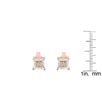 14K Two-Tone Gold Over Sterling Silver 1/2ctw Square Diamond Solitaire
Miracle-Plate Stud Earrings