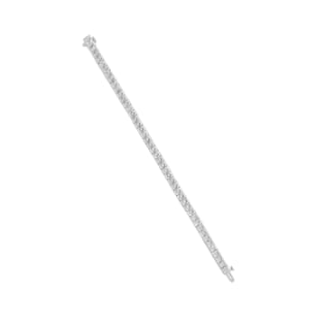 Sterling Silver 1/4ctw Miracle Set Diamond and Bead Link Tennis Bracelet
(I-J Color, I2-I3 Clarity)
