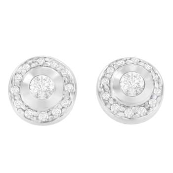 14K White Gold 1/3ctw Round Cut Diamond Earrings