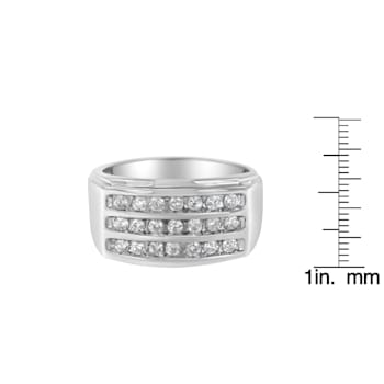 14K White Gold Men's Diamond Channel Set Band Ring (1 cttw, H-I Color,
SI2-I1 Clarity)