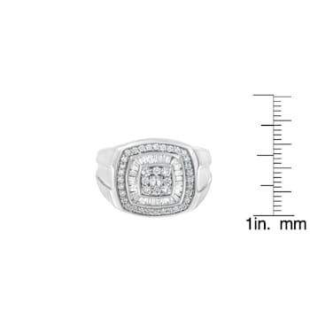 14K White Gold Men's Diamond Band Ring (1 cttw, H-I Color, SI1-SI2 Clarity)