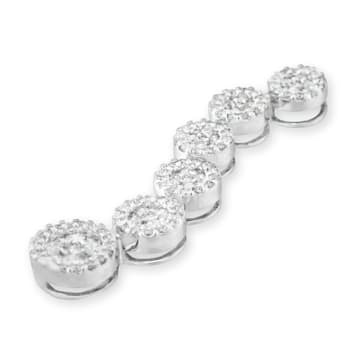 14K White Gold 1.0ctw Diamond Cluster Journey Pendant With Chain (H-I, I1-I2)