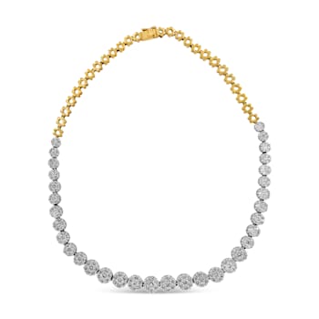 14K Yellow Gold IGI Certified 14 3/4ctw Round Diamond Riviera Necklace
(F-G Color, S2-I1 Clarity)