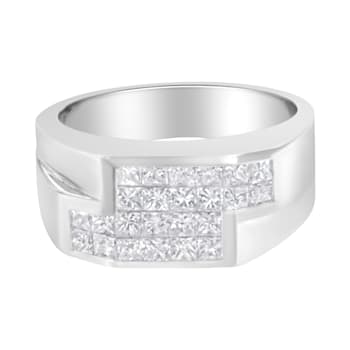 14K White Gold Diamond Cluster Ring (1 3/4 cttw, G-H Color, VS2-SI1 Clarity)