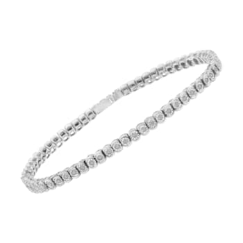 Sterling Silver 1/2ct TDW Diamond Tennis Bracelet (I-J, I3-Promo) - 7"
