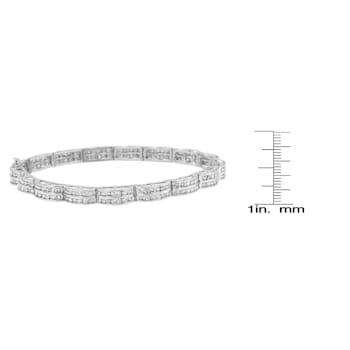 14K White Gold 3.22ctw Round-Cut Diamond Bracelet