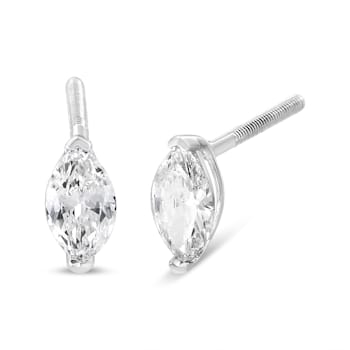 0.50ctw Marquise Lab Grown Diamond Solitaire 14K White Gold Stud Earrings