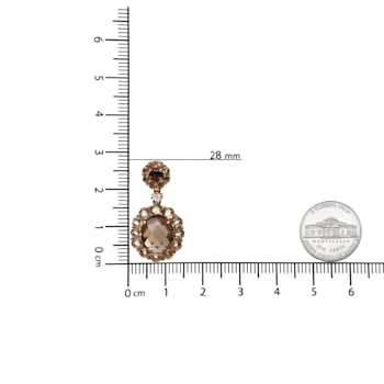 18K Rose Gold Round Lemon and Oval Smoky Quartz with Diamond Accent
Cluster Floral Dangle Earrings