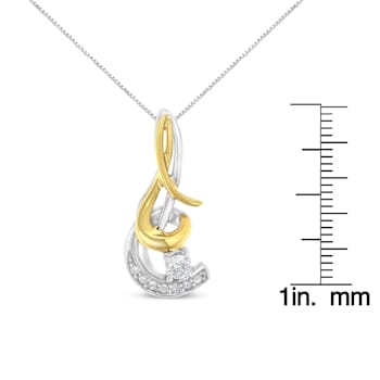 10K Two-Tone Espira 1/10ctw Round Diamond Spiral 18" Pendant
w\chain(J-K Color, I2-I3 Clarity)