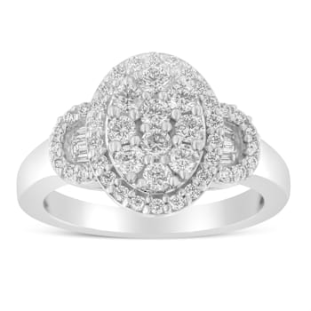 10K White Gold 1.0ctw Diamond Vintage-Inspired Art Deco Ring (G-H Color,
SI1-SI2 Clarity)