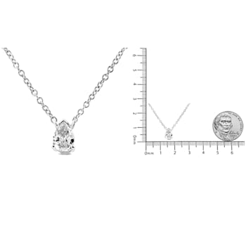 14K White Gold 1/5ctw Pear Shape Solitaire Diamond 18" Necklace
(G-H Color, VS2-SI1 Clarity)
