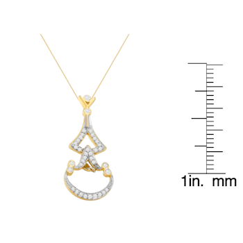 14K Yellow Gold 1/3ctw Round Diamond Pendant With Chain (H-I, SI2-I1)