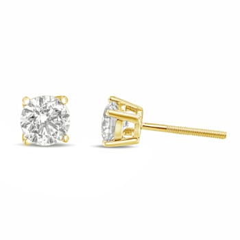 14K Yellow Gold 1.0 Cttw Round Lab Grown White Diamond 4-Prong Classic
Solitaire Stud Earrings