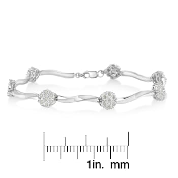 Sterling Silver 1.0ctw Diamond Link Bracelet