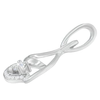 10K White Gold Espira 1/4ctw Round Cut Diamond Spiral Link Pendant With
Chain(H-I, I1-I2)