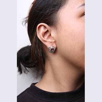 18K Rose Gold Cushion Amethyst with Brown and White Diamonds Cluster
Geometrical Statement Earrings