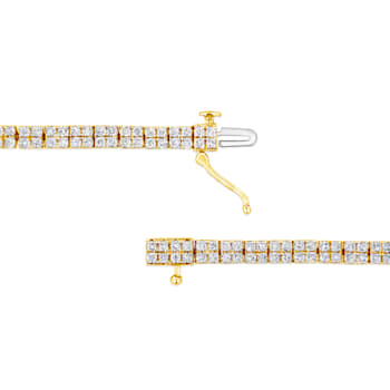 14K Yellow Gold Over Sterling Silver 3.0ctw Diamond Link Bracelet