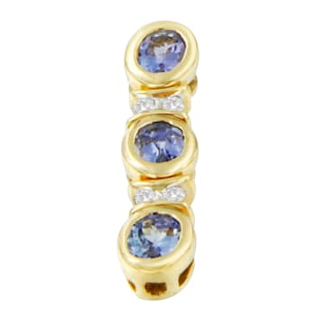 14K White Gold Round Cut Diamond and Tanzanite Pendant w\chain(1.20ctw,
G-H Color, SI2-I1 Clarity)
