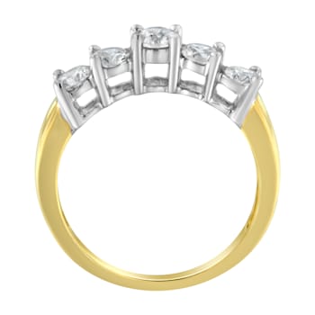 14K Yellow Gold 5 Stone Diamond Ring (1 cttw, H-I Color, SI1-SI2 Clarity)