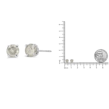 Sterling Silver 3/4ctw 4-Prong Round-cut "Salt and Pepper"
Diamond Classic Stud Earrings