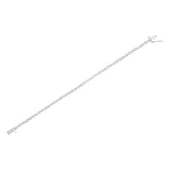 Sterling Silver .50ctw Miracle-Set Diamond Bezel Look Tennis Bracelet