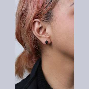 14K White Gold 3.00 Cttw Oval Cut Black Diamond Solitaire Stud Earrings
(Black Color, I2-I3 Clarity)