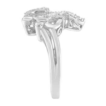 Sterling Silver Diamond Heart and Music Note Ring (1/10 Cttw, H-I Color,
I3 Clarity)