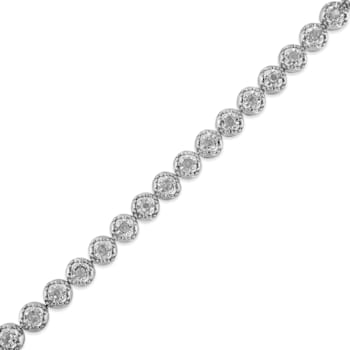Sterling Silver 1ct. TDW Diamond Circle Link Eternity Bracelet (I-J,I3)
- 7"