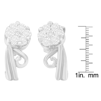 14K White Gold 1/2ctw Round Cut Diamond Earrings