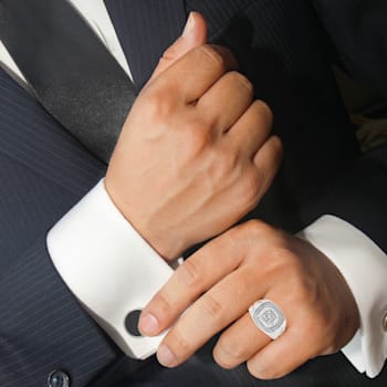 14K White Gold Men's Diamond Band Ring (1 cttw, H-I Color, SI1-SI2 Clarity)