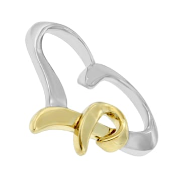 14K Yellow Gold Over Sterling Silver Heart Shaped Pendant With Chain